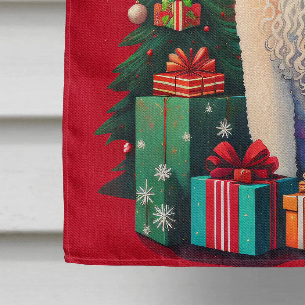 Poodle Holiday Christmas House Flag