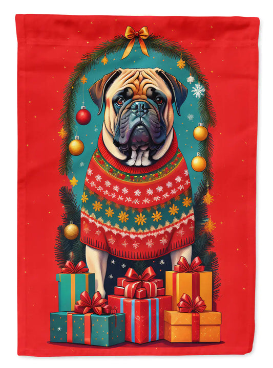 Mastiff Holiday Christmas House Flag