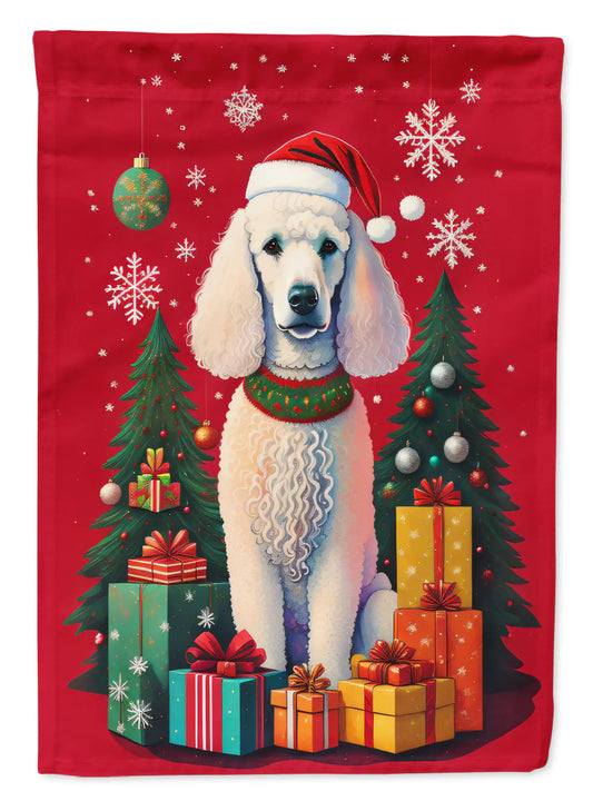 Poodle Holiday Christmas House Flag