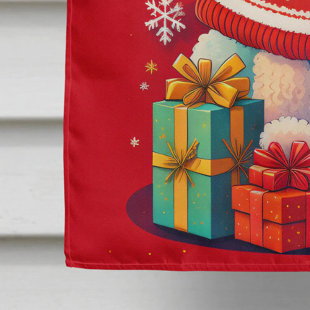 Poodle Holiday Christmas House Flag